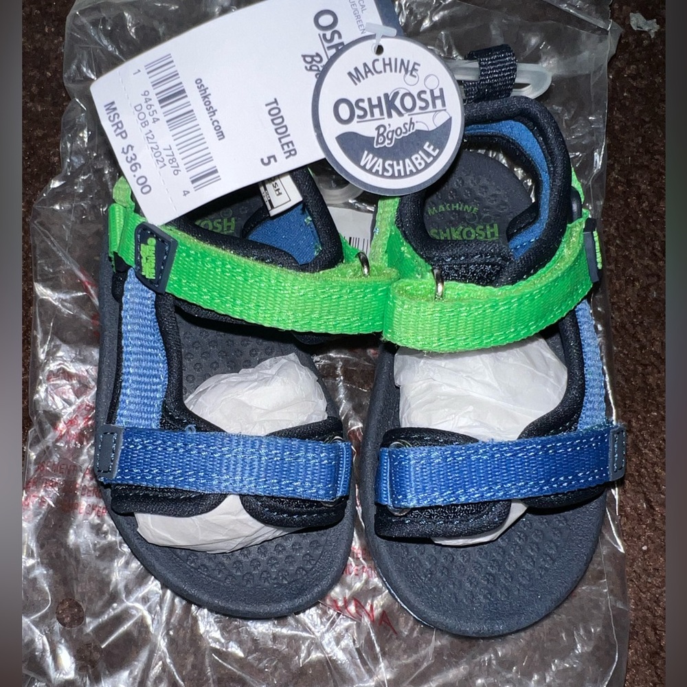 Baby OshKosh Toddler Sandals Green/Blue with Straps size 5C